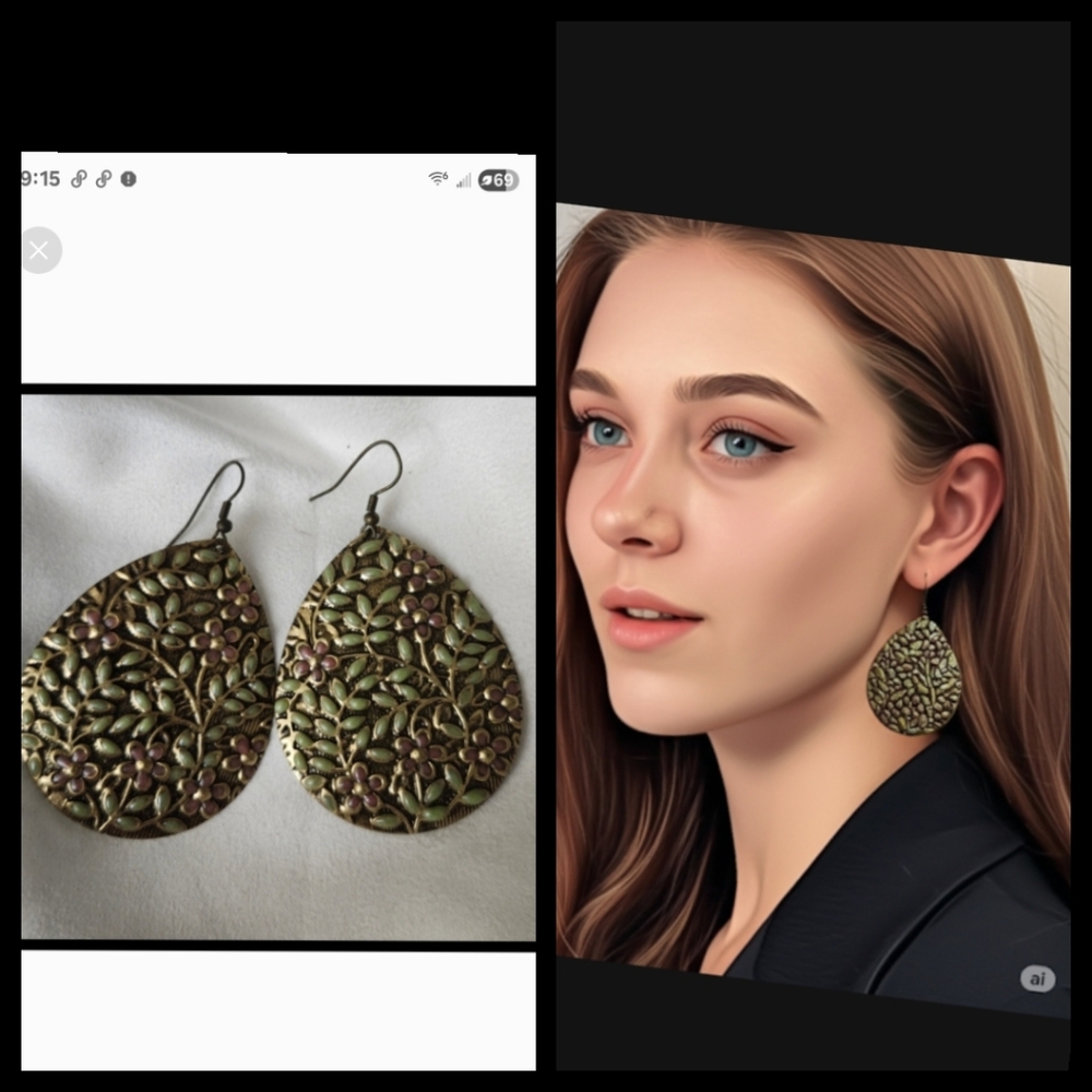 Elevate Your Style Retro Vintage Geometric Earring Water Drop Carved Vine●
